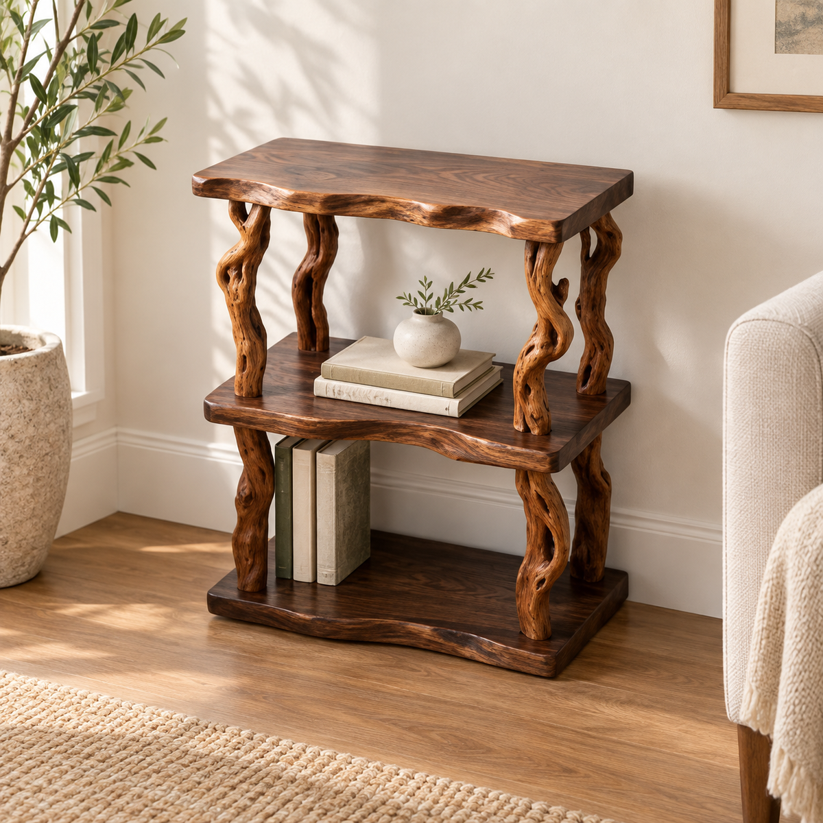 16-Inch Driftwood Branch Nightstand