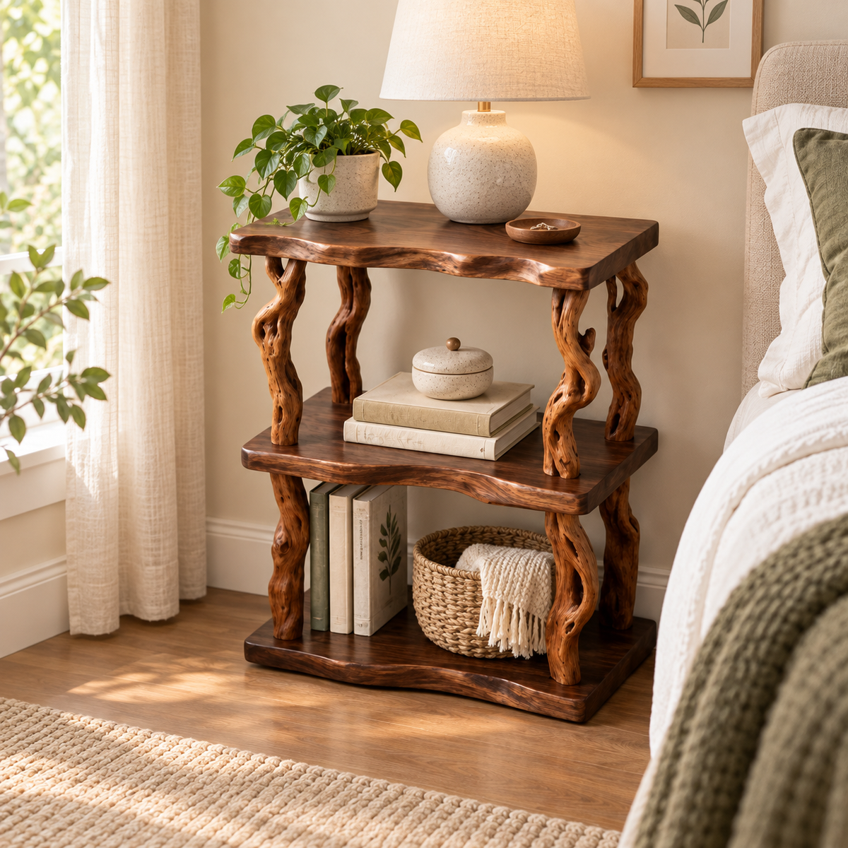 16-Inch Driftwood Branch Nightstand