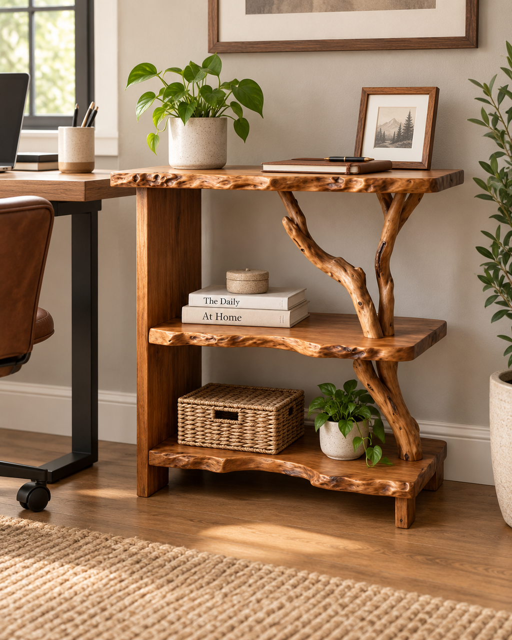 25-Inch Driftwood Corner Nightstand