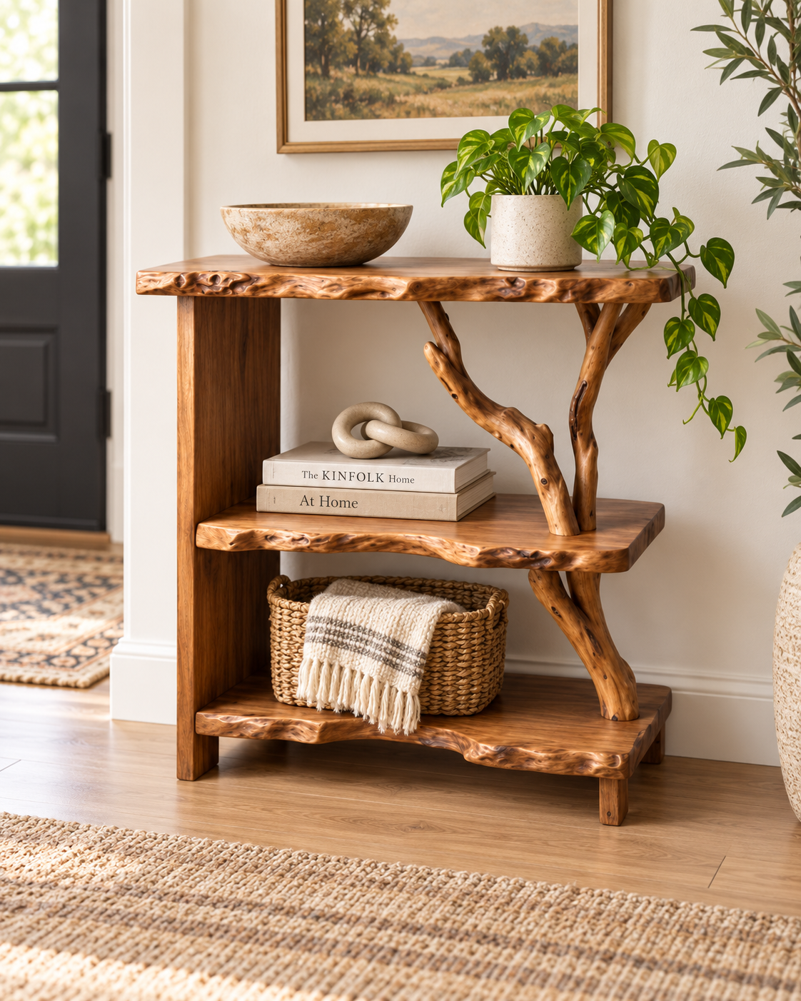 25-Inch Driftwood Corner Nightstand