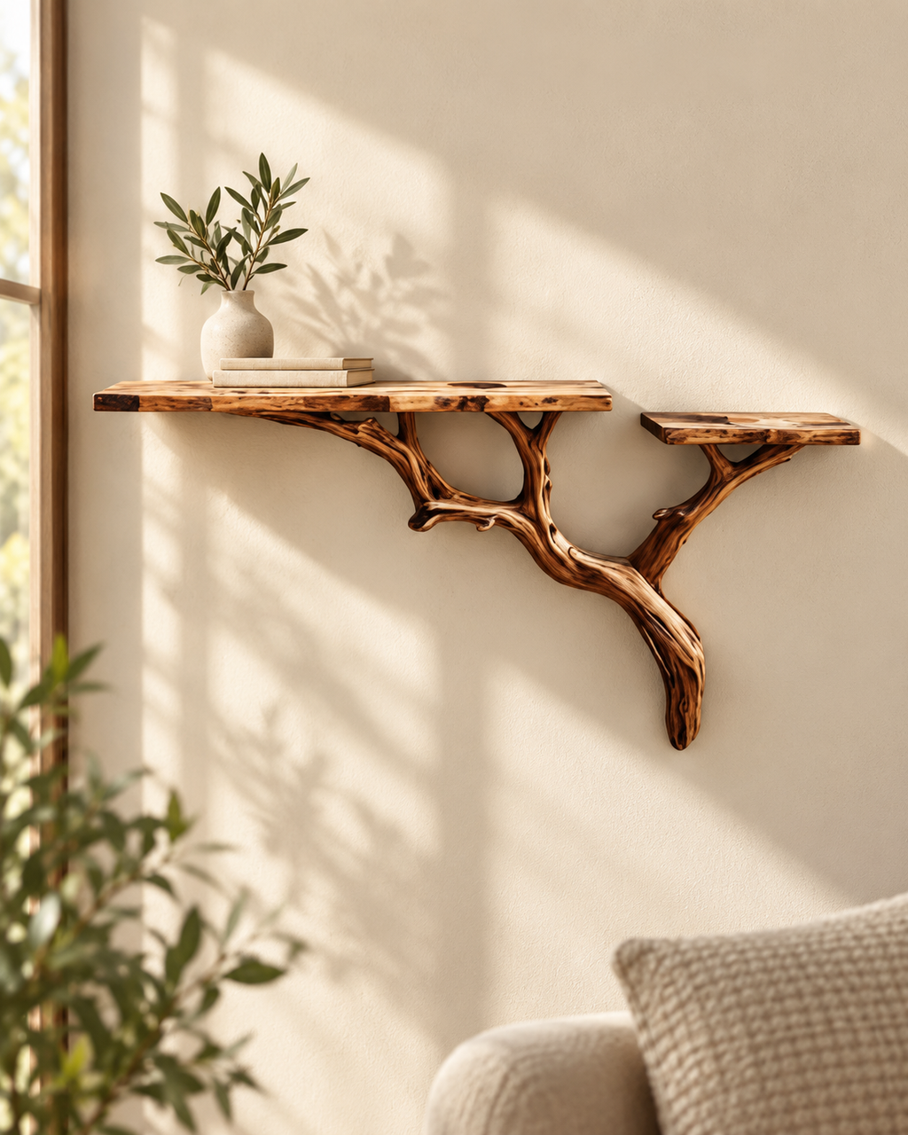 30-Inch Driftwood Branch Wall Shelf