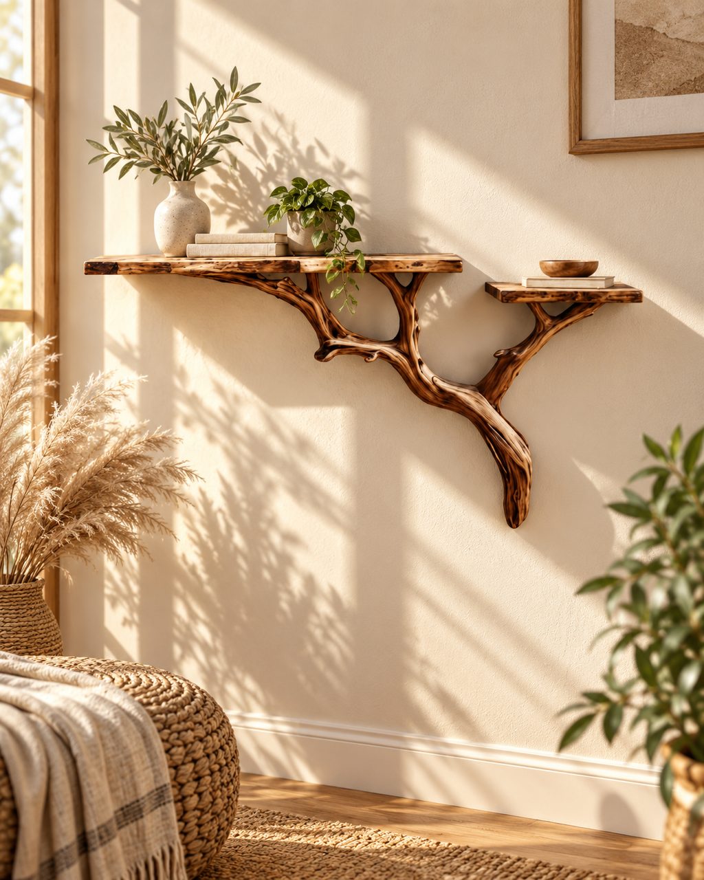 30-Inch Driftwood Branch Wall Shelf