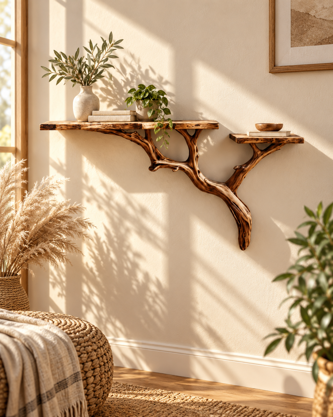 30-Inch Driftwood Branch Wall Shelf