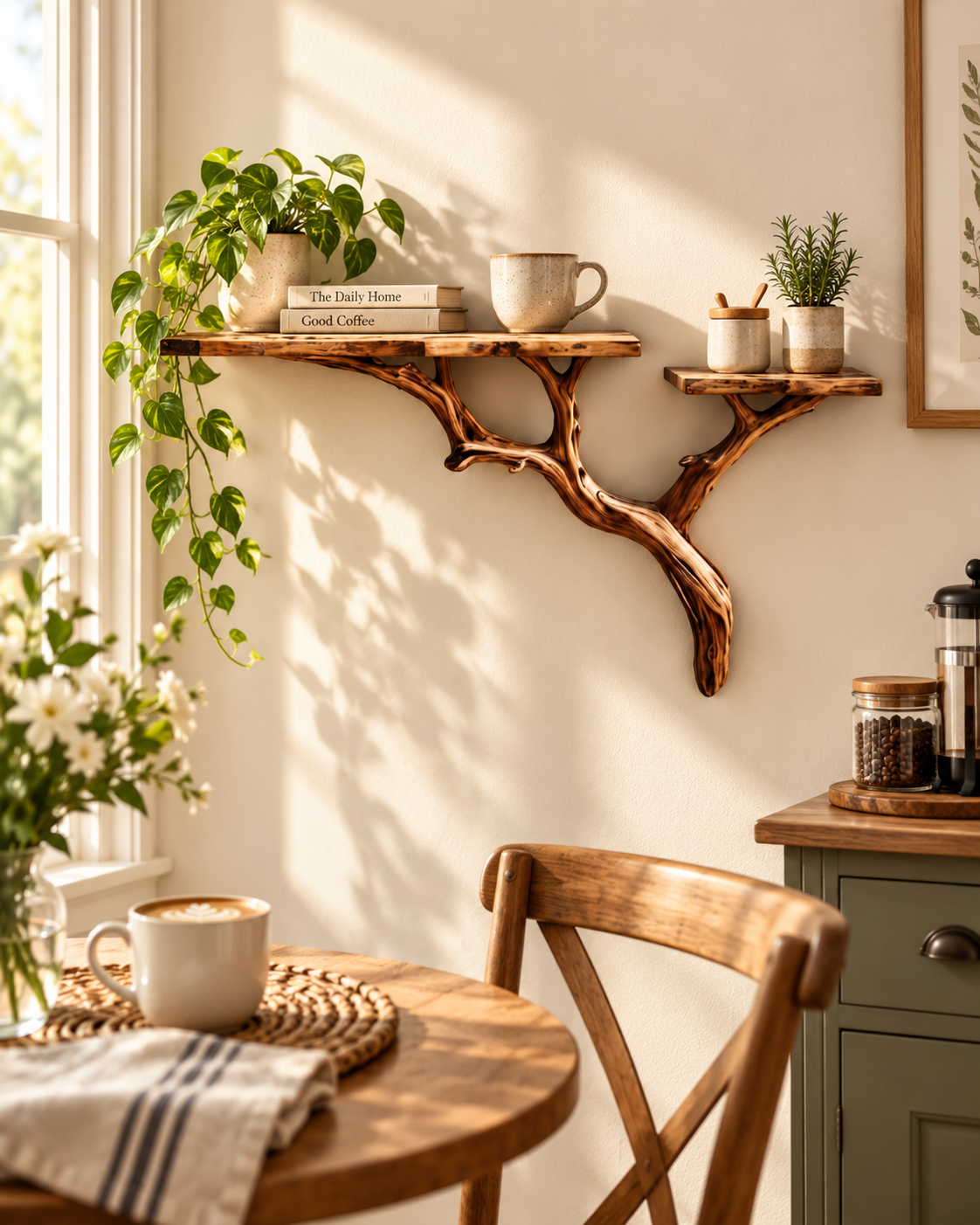 30-Inch Driftwood Branch Wall Shelf
