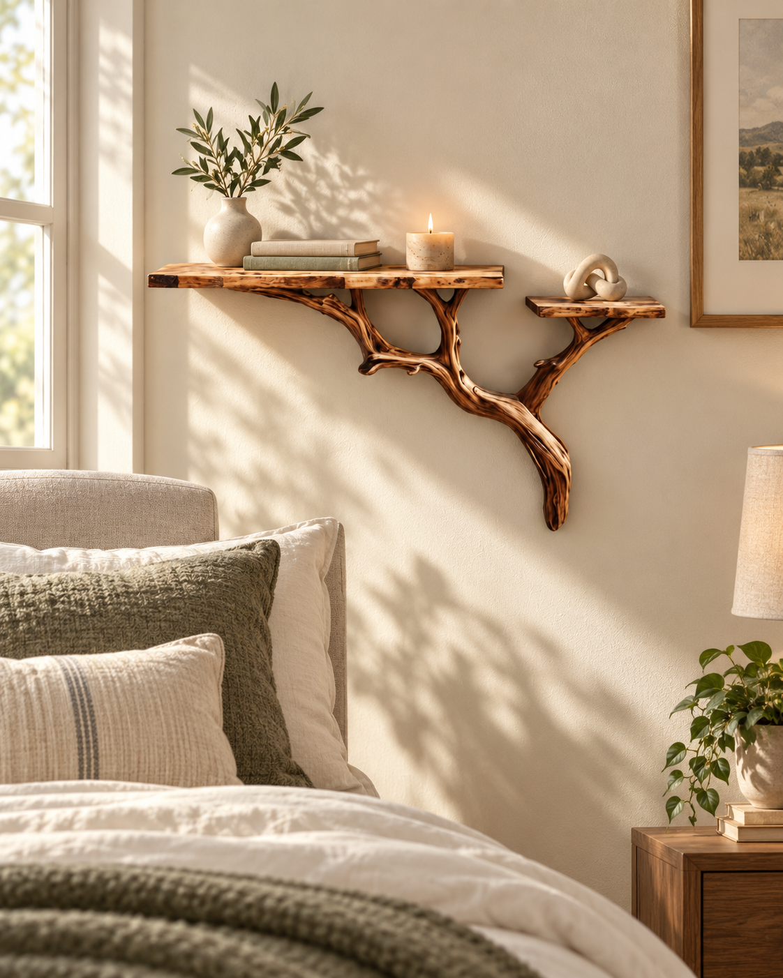 30-Inch Driftwood Branch Wall Shelf