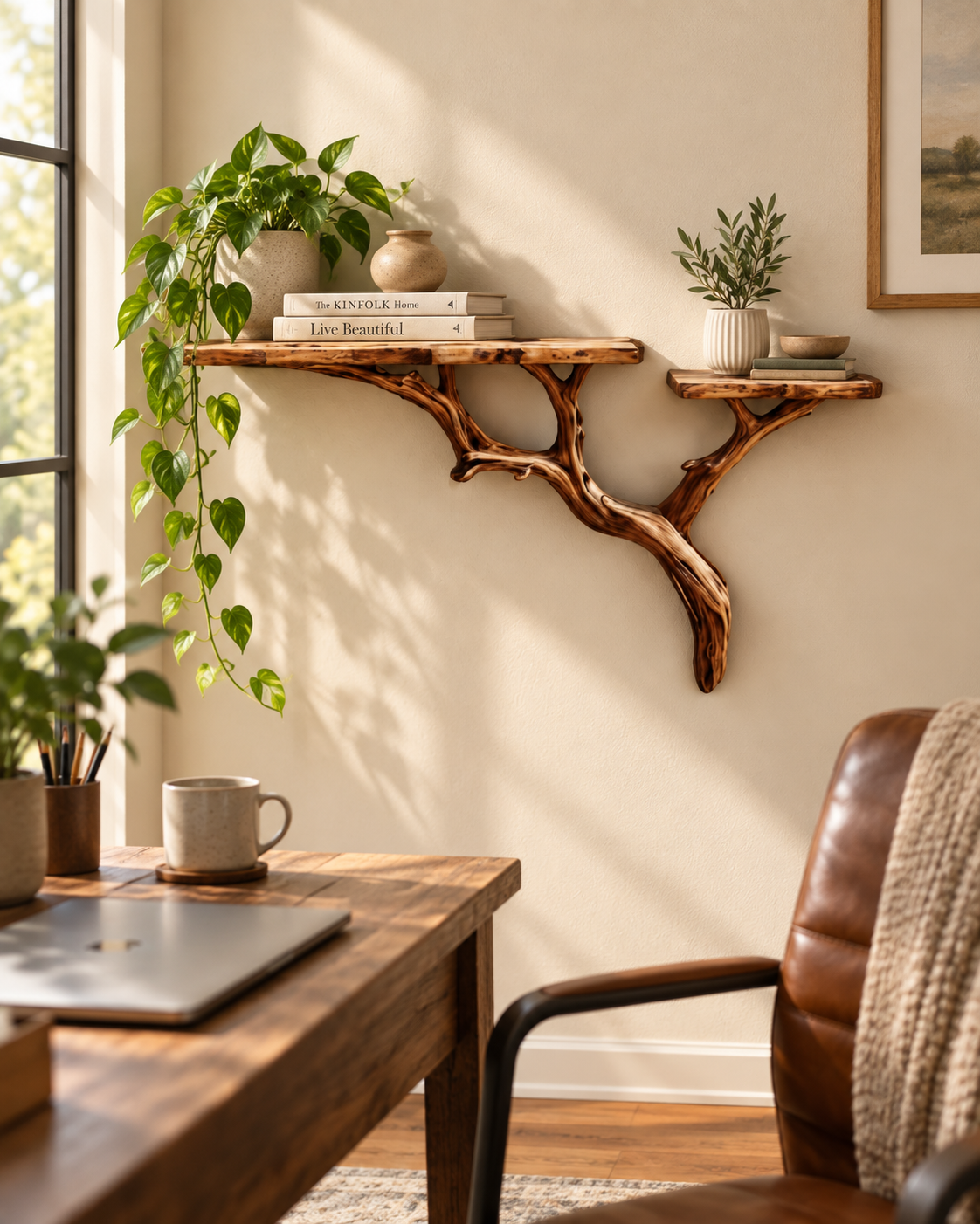 30-Inch Driftwood Branch Wall Shelf