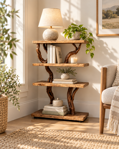 30-Inch Four-Tier Driftwood Nightstand