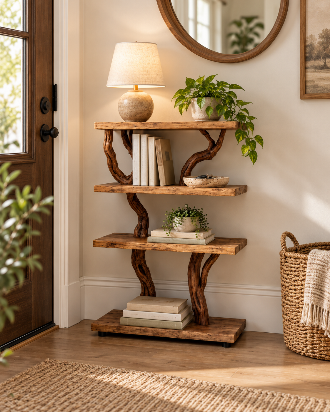 30-Inch Four-Tier Driftwood Nightstand