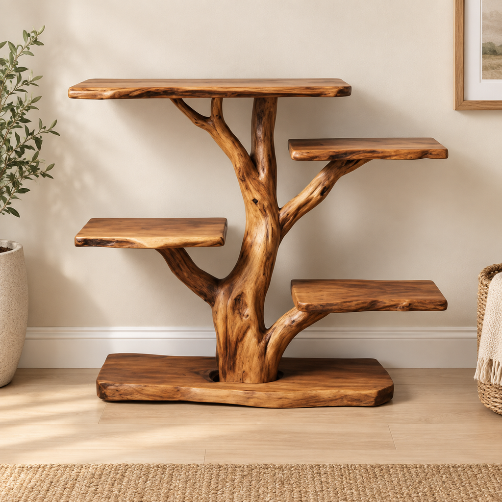 36-Inch Freestanding Driftwood Display Shelf