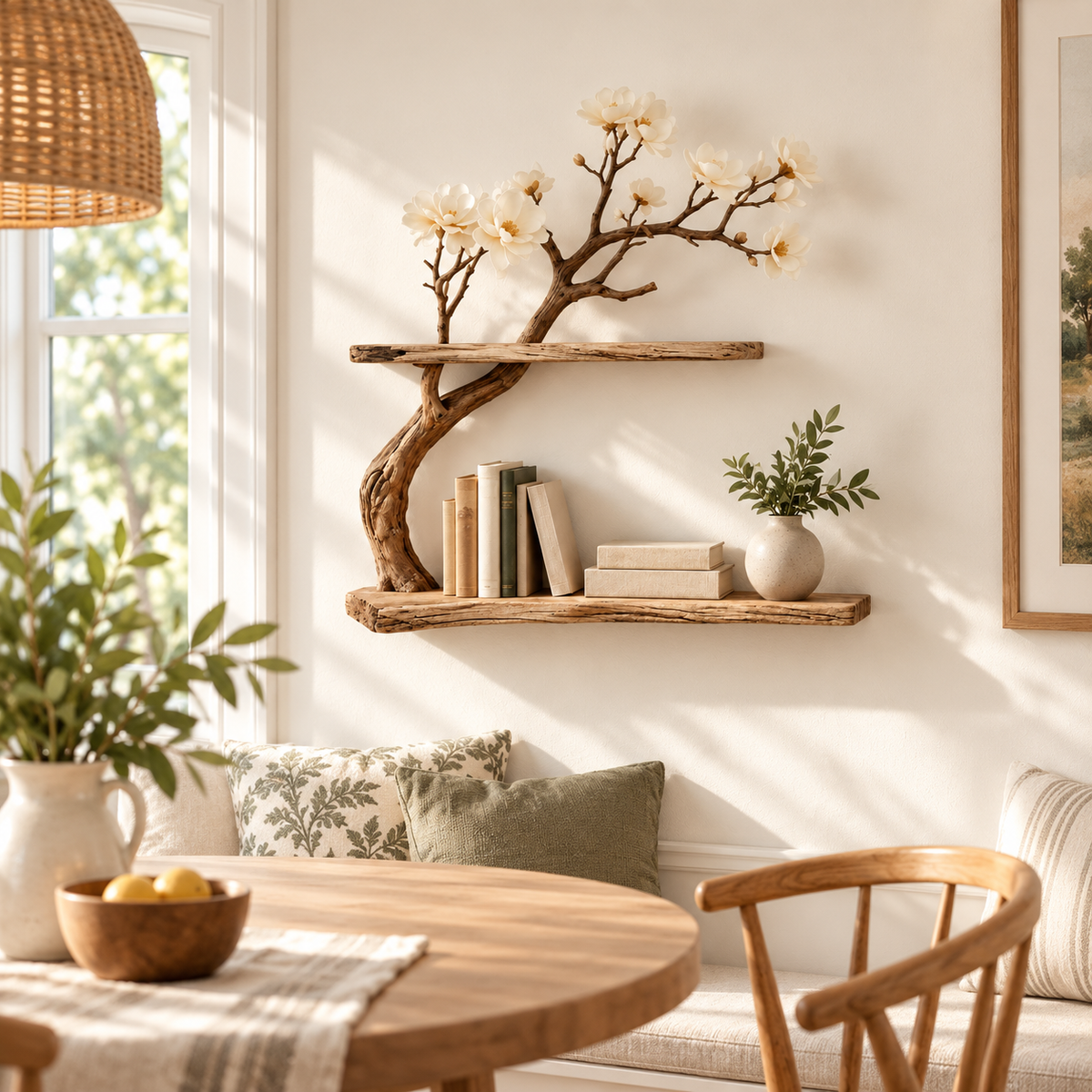 Asymmetrical Driftwood Wall Shelf