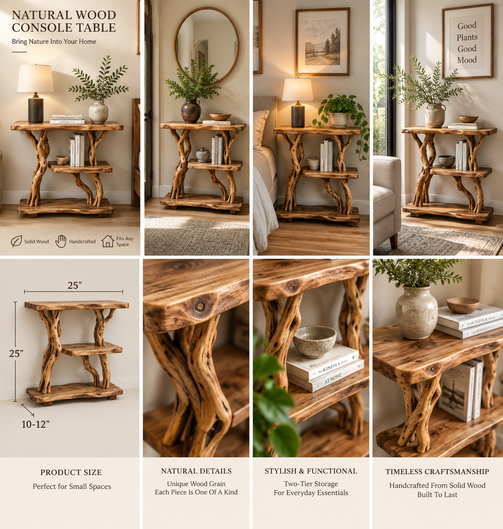 Driftwood Branch Nightstand and Plant Stand
