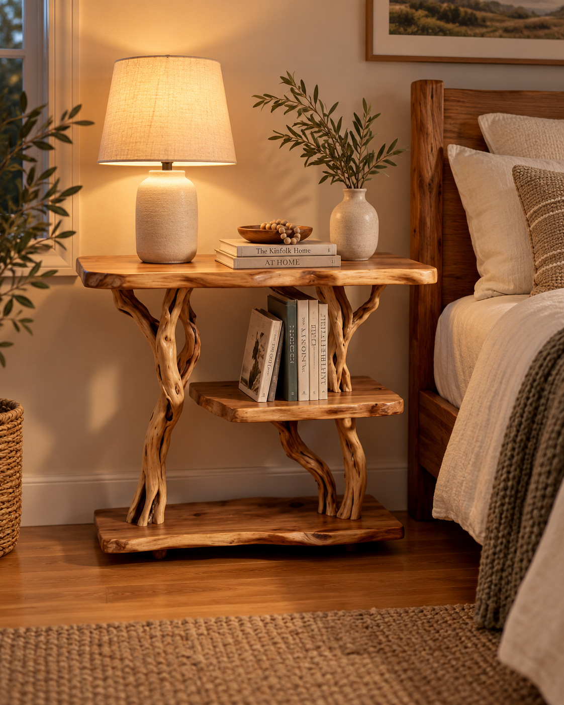 Driftwood Branch Nightstand and Plant Stand