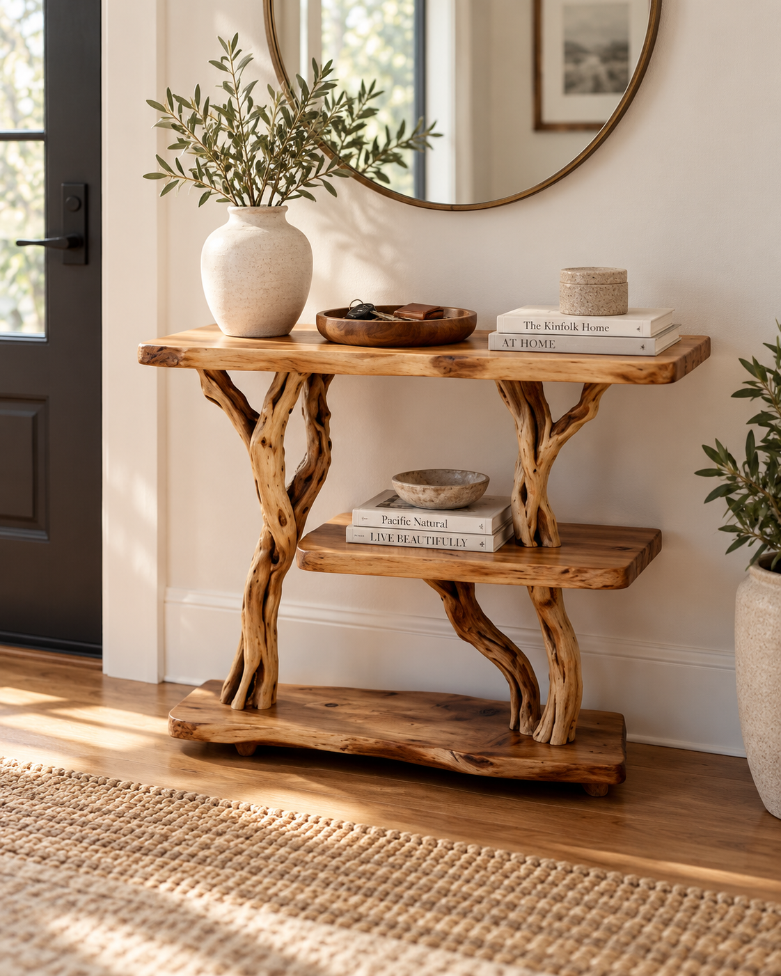 Driftwood Branch Nightstand and Plant Stand