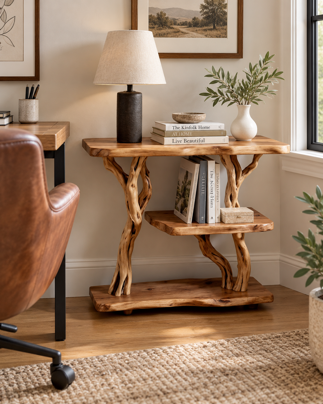 Driftwood Branch Nightstand and Plant Stand