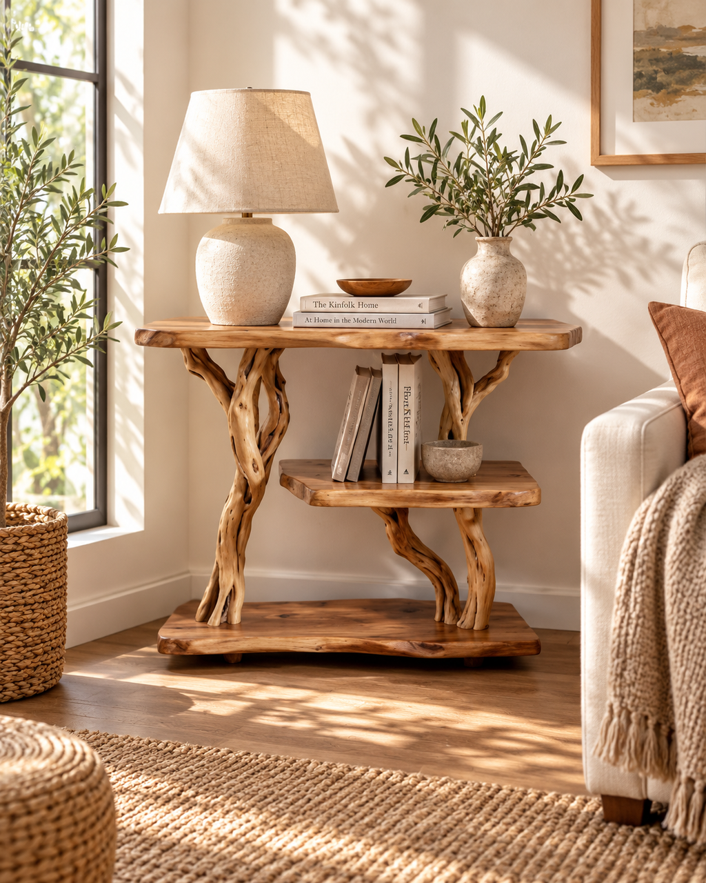 Driftwood Branch Nightstand and Plant Stand
