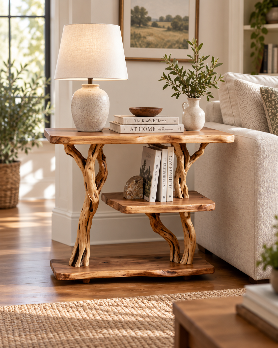 Driftwood Branch Nightstand and Plant Stand