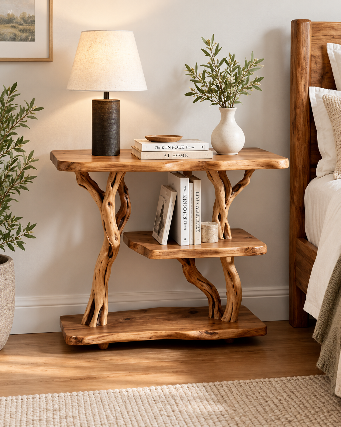 Driftwood Branch Nightstand and Plant Stand