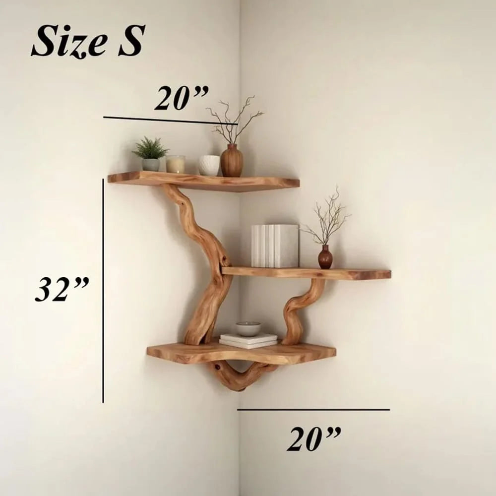 Driftwood Branch Wall Shelf – Natural Wood Floating Shelves