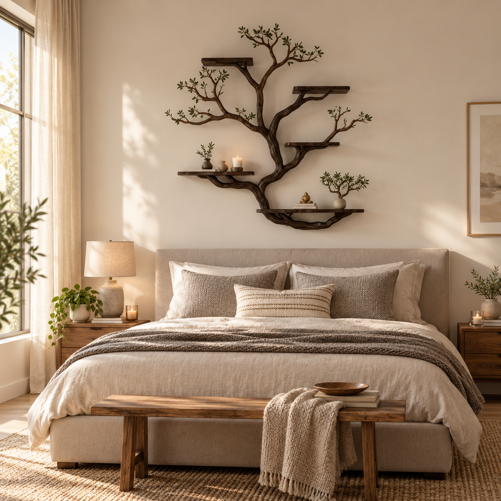 Large Sculptural Tree Branch Wall Bookshelf