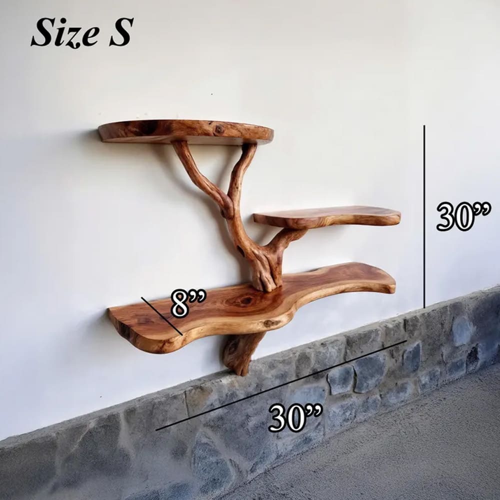 Natural Driftwood Floating Shelf – Live Edge Tree Branch Shelf