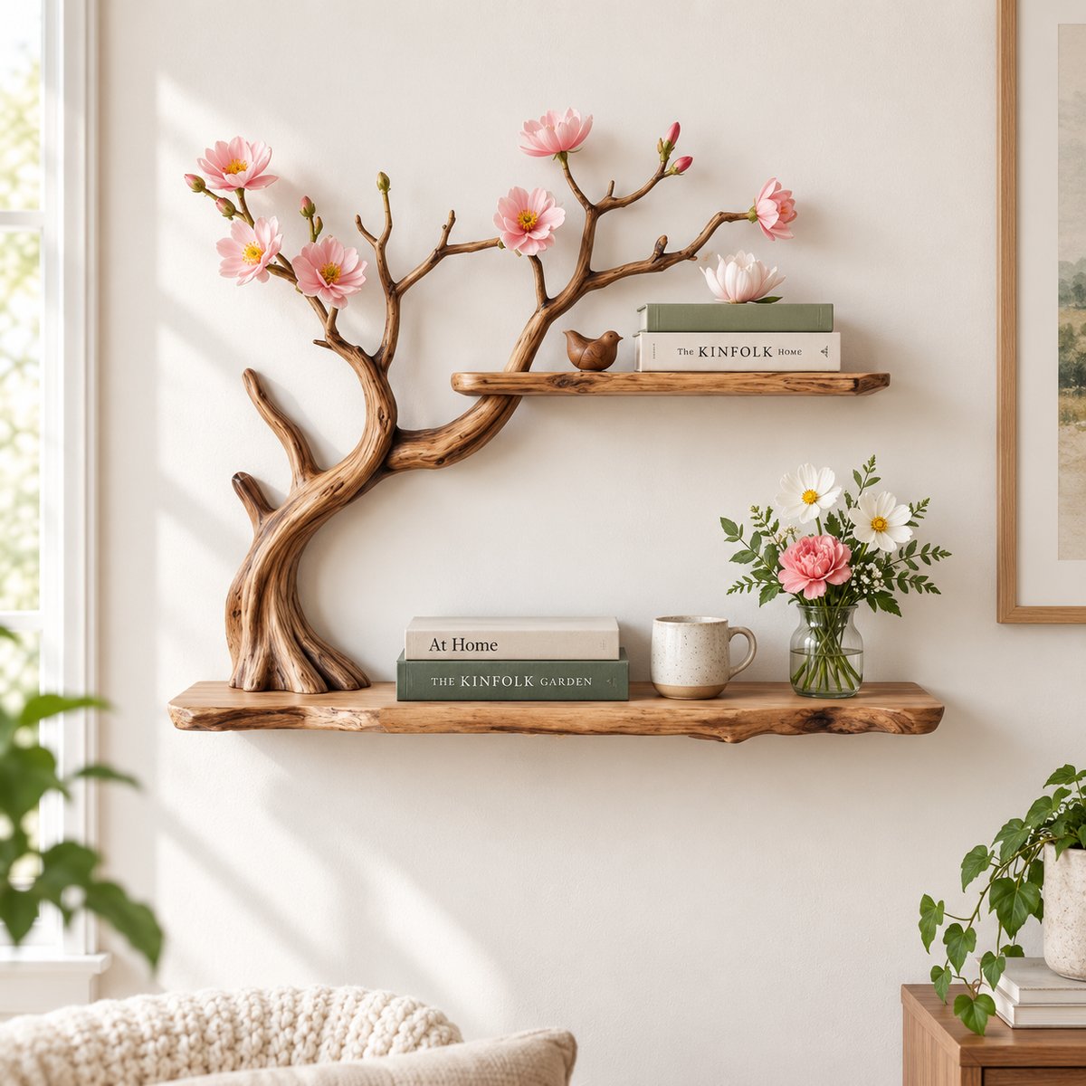 Organic Tree Branch Wall Shelf