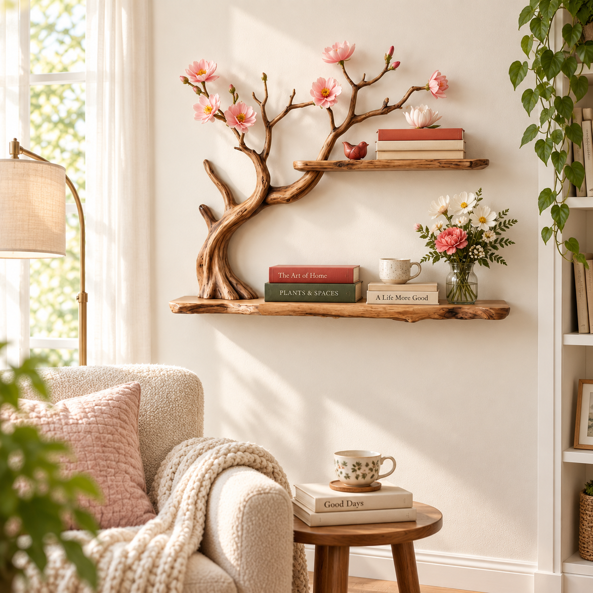 Organic Tree Branch Wall Shelf