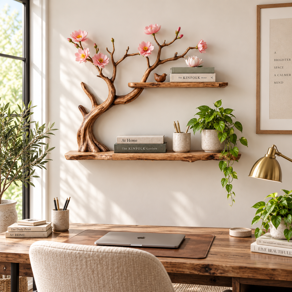 Organic Tree Branch Wall Shelf