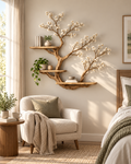 Sculptural Double-Tree Wall Bookshelf