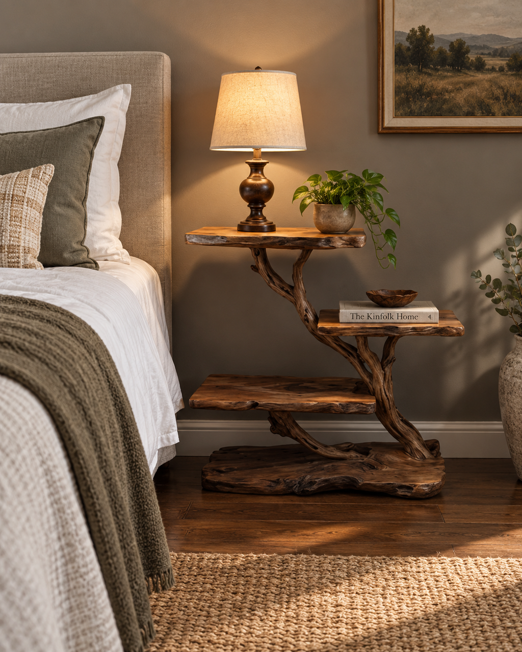 Three-Tier Driftwood Bedside Table