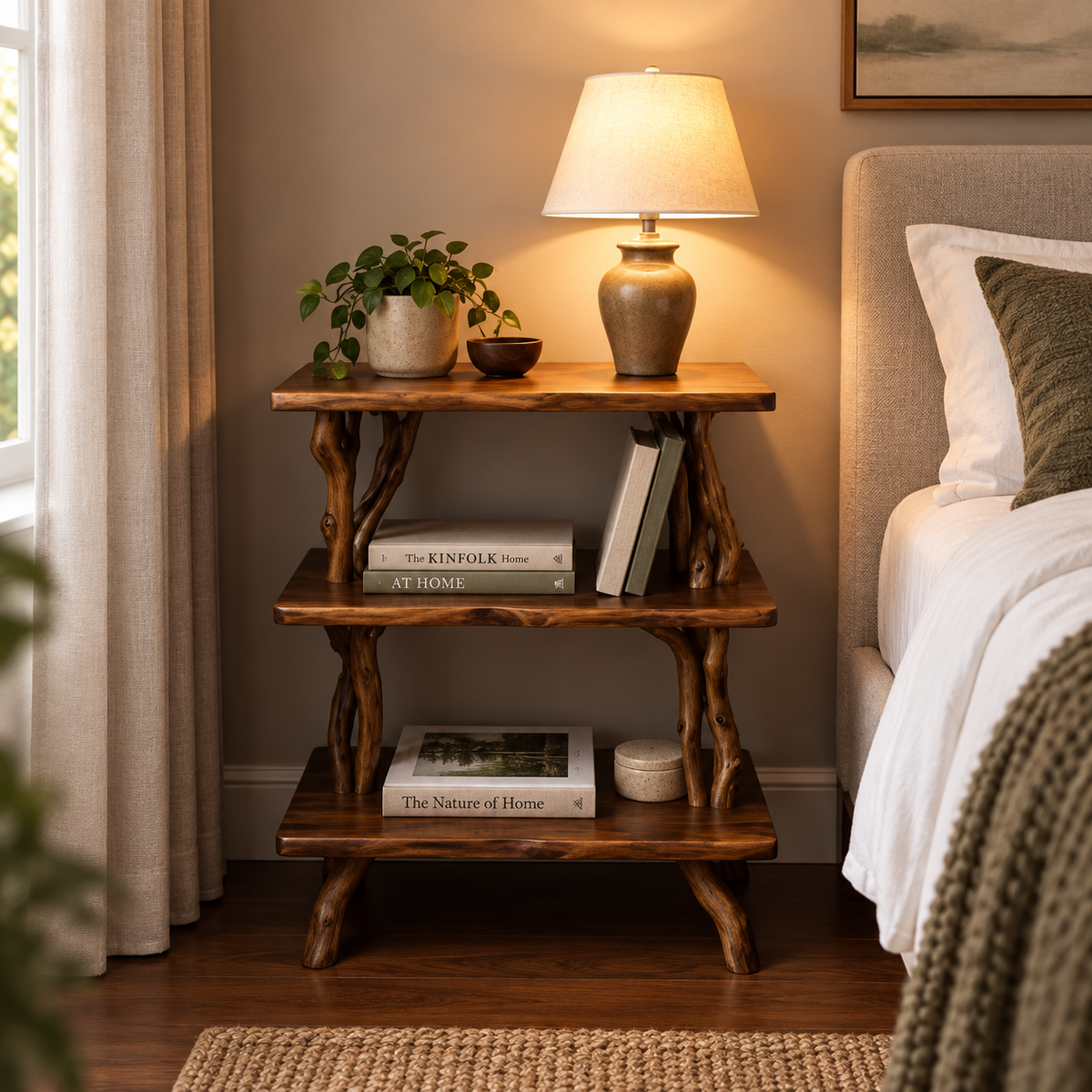 Three-Tier Driftwood Branch Nightstand