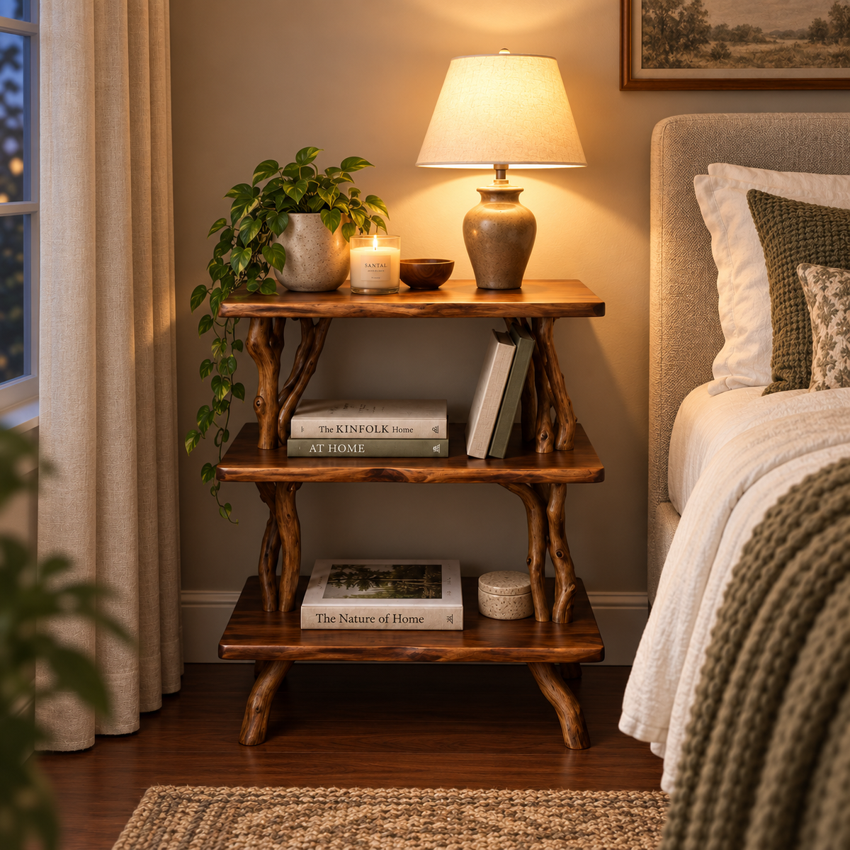 Three-Tier Driftwood Branch Nightstand