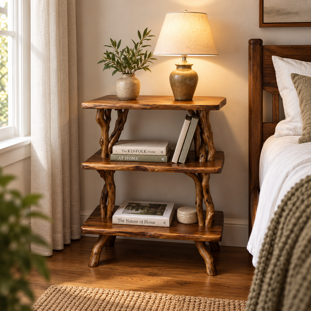 Three-Tier Driftwood Branch Nightstand