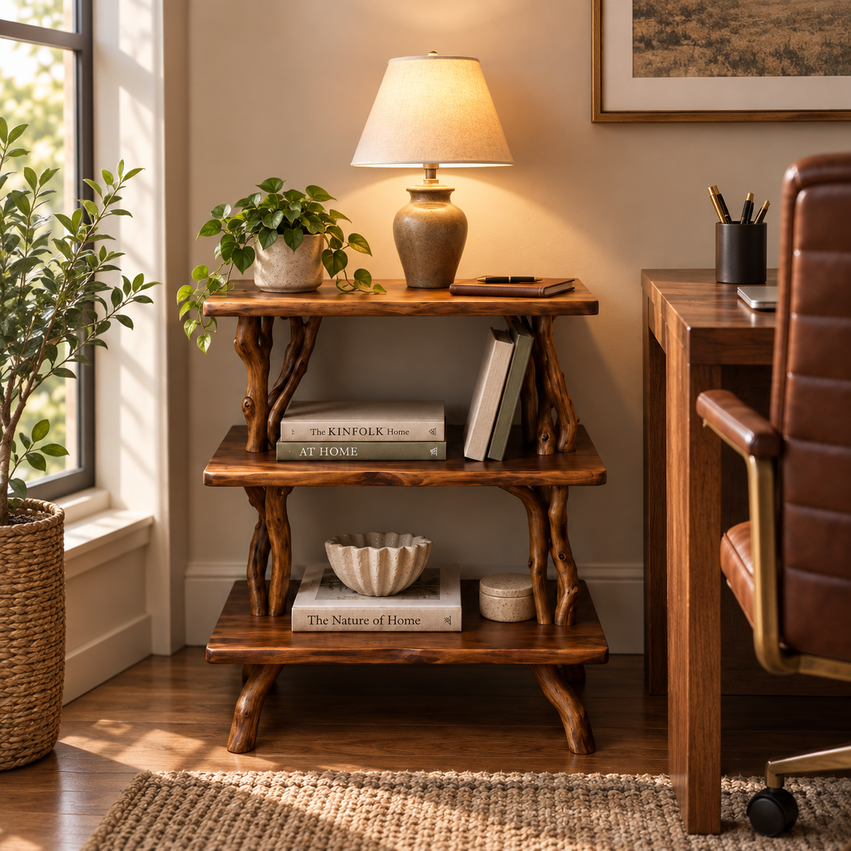 Three-Tier Driftwood Branch Nightstand