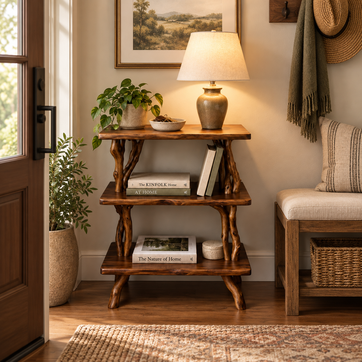 Three-Tier Driftwood Branch Nightstand