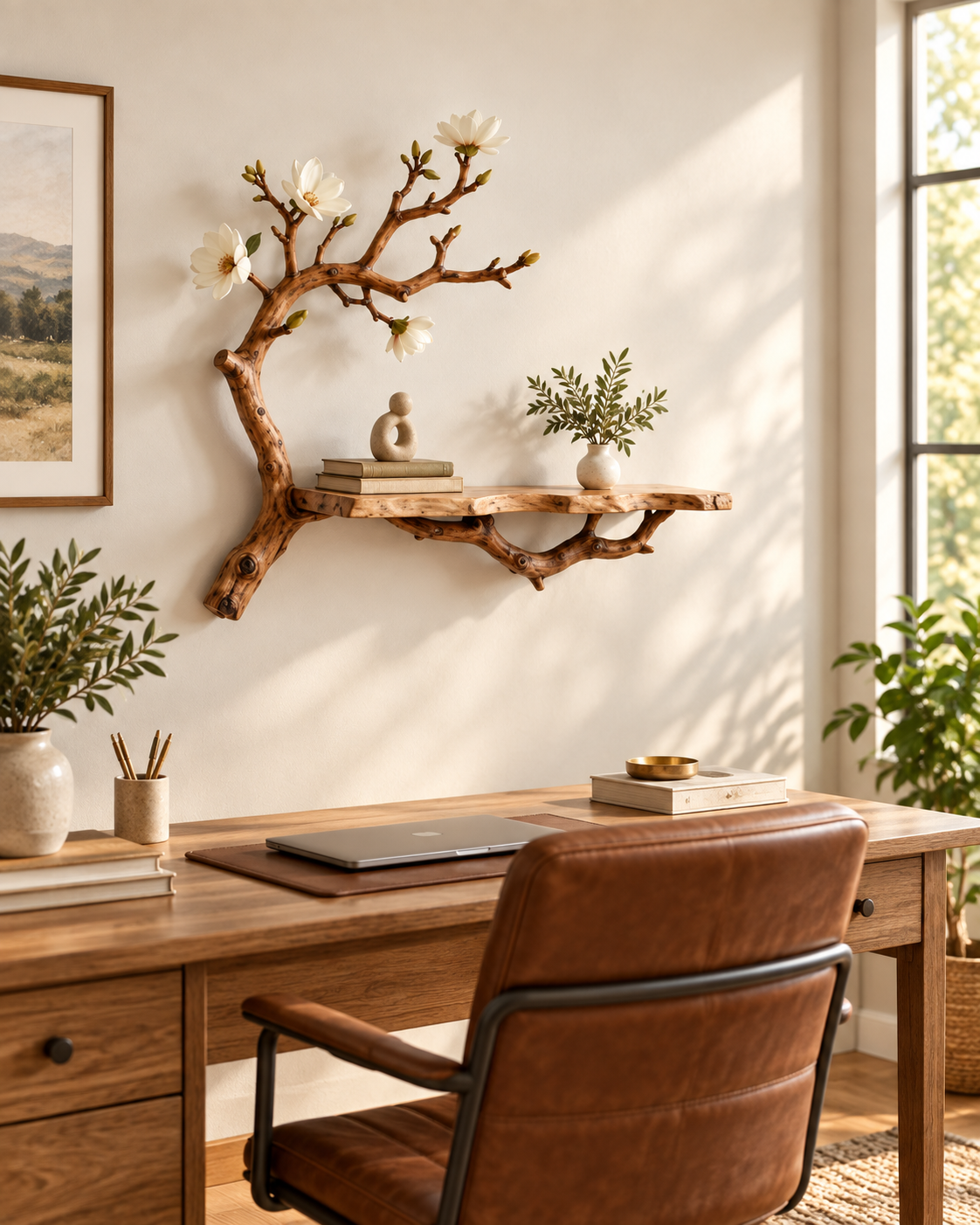 Tree Branch Live Edge Wall Shelf