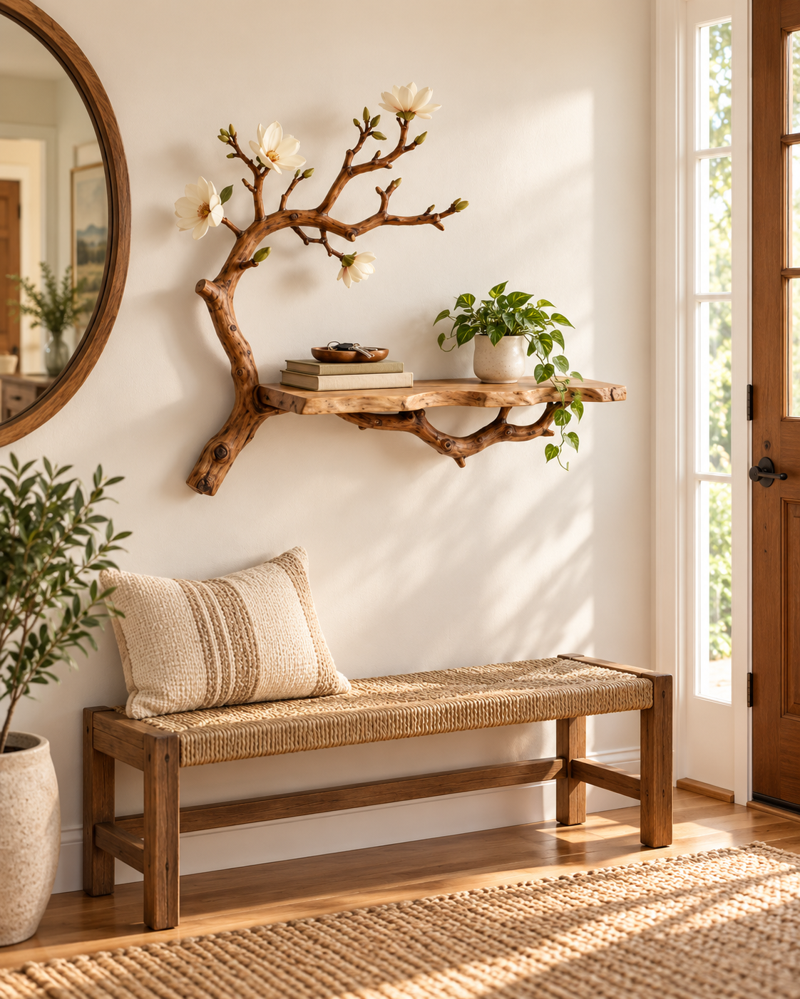Tree Branch Live Edge Wall Shelf
